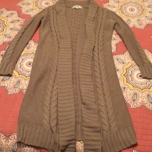 Forever 21 Tan Knit Long Cardigan